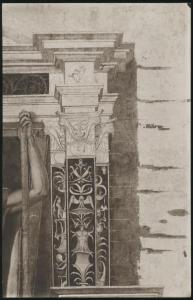Dipinto murale - Argo - Particolare della decorazione architettonica - Bartolomeo Suardi detto "Bramantino" - Milano - Castello Sforzesco - Sala del Tesoro