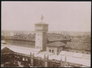 Milano - Castello Sforzesco - Torre di Bona di Savoia - Esposizioni Riunite del 1894