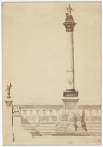 Disegno - Monumento commemorativo all'Assemblea Costituente a Versailles - Louis Boitte (?)