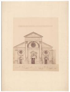 Disegno - Chiesa di San Sebastiano a Biella (1855 ca.) - Andrea Bona di Vercelli - Facciata