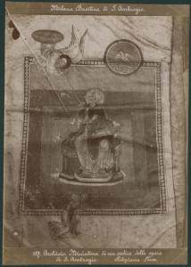 Miniatura - Codice delle opere di Sant'Ambrogio - Milano - Basilica di Sant'Ambrogio - Superstantia o Archivio Capitolare di Sant'Ambrogio