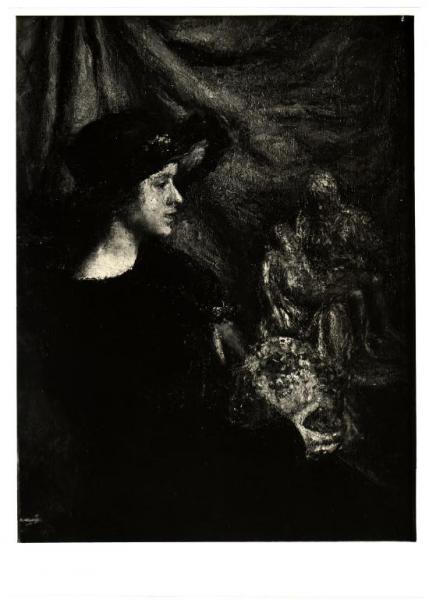 Antonio Mancini, ritratto femminile, olio su tela