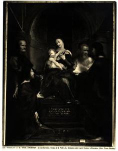 Cremona - Chiesa di San Pietro - Gian Francesco Bembo, Madonna in trono con Bambino fra i Ss. Cosimo e Damiano, dipinto su tela (?)