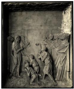 Pavia - (?) Bassorilievo marmoreo raffigurante una scena teologica