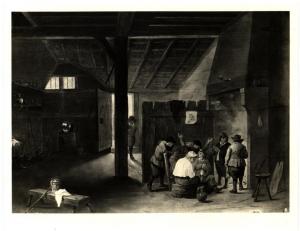 Milano - Proprietà Conte Cicogna - David Teniers, contadini intorno al fuoco, olio