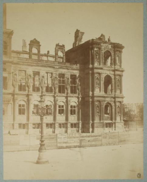 Parigi - Hotel de Ville - Rovine dopo gli incendi del 1871
