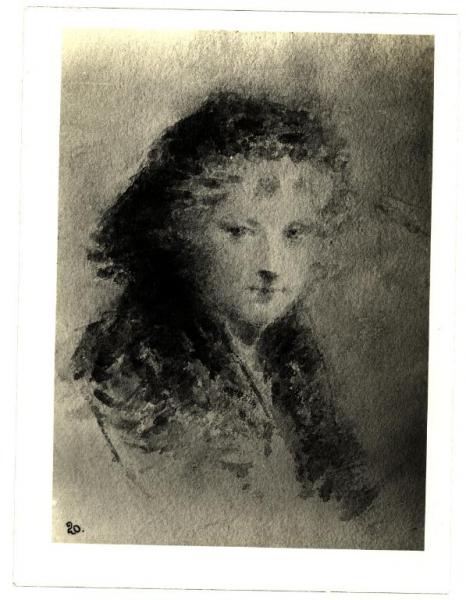 Raccolta F. Coletti - Daniele Ranzoni, ritratto femminile, acquarello su carta