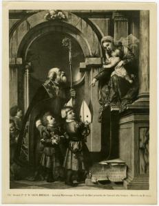 Dipinto - S. Nicola di Bari presenta dei fanciulli alla Vergine - Moretto - Brescia - Pinacoteca Tosio Martinengo