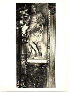 Pavia - Certosa - Navata, San Marco, statua in marmo (XVII secolo)