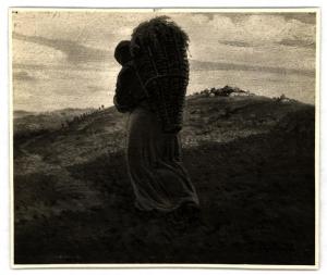 Dante Montanari, contadina con gerla, olio su tela (1923)