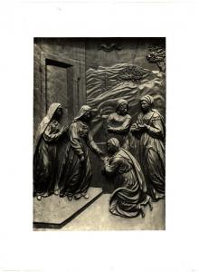 Villanova del Sillaro - Chiesa Parrocchiale - Carlo Garavaglia, scena della vita di Santa Francesca Romana, specchio di uno stallo del coro, legno intagliato (1634-45)