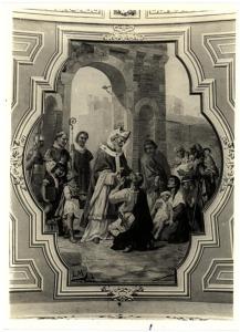 Gradella - Chiesa parrocchiale - Luigi Morgari, entrata in Lodi, episodio della vita di S. Bassiano, affresco
