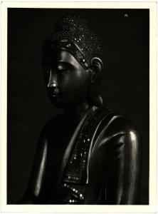 Milano (?) - Raccolta Filippo Barbieri De Introini - Budda, dettaglio del volto, scultura birmana in metallo