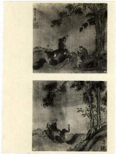 Milano (?) - Raccolta Luigi Bonomi - Cavallo con figura umana e cavallo, dipinti su seta, Cina