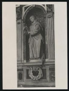 Pavia - Certosa - Tommaso Orsolino, S. Brunone, statua marmorea in una nicchia (1636)
