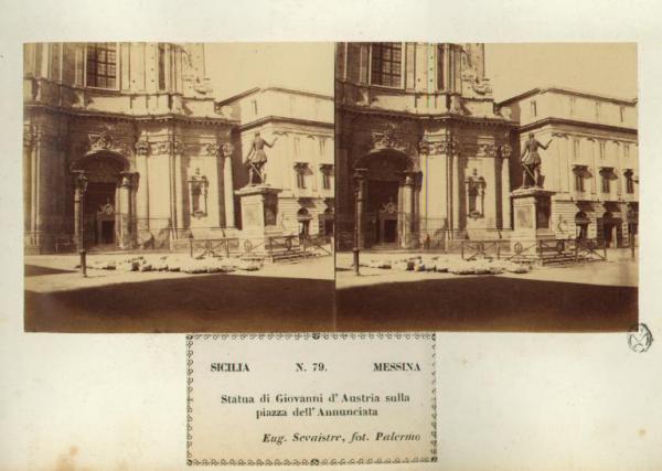 Messina - Piazza Catalani già piazza dell'Annunciata - Monumento a Don Giovanni d'Austria
