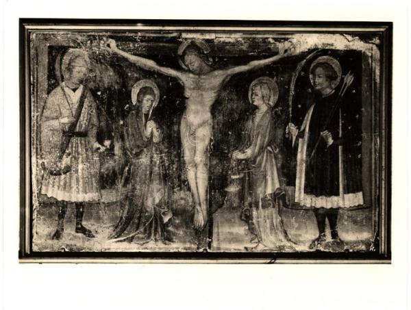 Milano - Duomo - Sesta campata, Maestro lombardo del primo Quattrocento, Crocifissione con Vergine e Santi, affresco