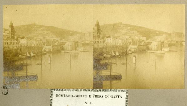 Spedizione dei Mille - Assedio di Gaeta - Porto - Vapore Etna affondato dai bombardamenti dell'esercito piemontese