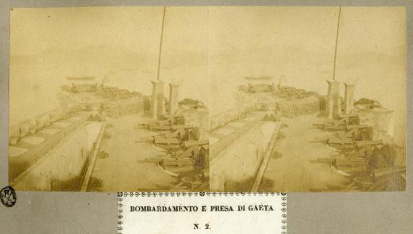 Spedizione dei Mille - Assedio di Gaeta - Postazioni di bombardamento - Cannoni della batteria santa Maria