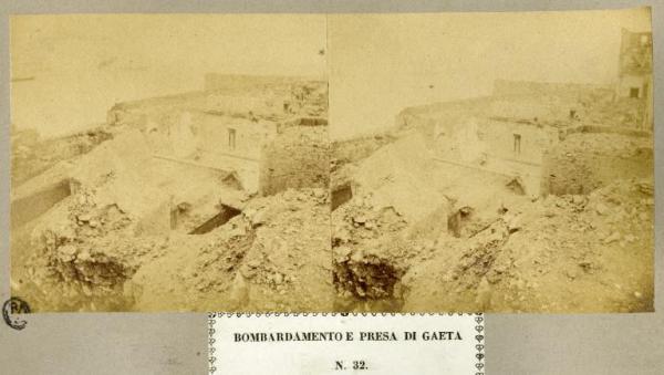Spedizione dei Mille - Assedio di Gaeta - Veduta dalla batteria Sant'Antonio