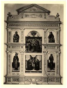 Sangallo - Chiesa di Santa Maria assunta - Leonardo Boldrini, Polittico dell'Incoronazione, olio su tavola (XV sec -)