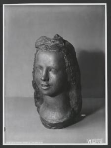 Milano - VI Triennale d'Arte - E.N.A.P.I., testa di ragazza, scultura in ceramica di M - Morelli