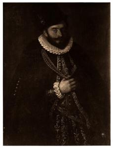 Milano. (?) Paolo Veronese (?), ritratto virile, particolare, olio su tela.