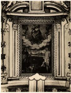 Bergamo - Chiesa di Santa Maria Maggiore (?). Madonna con Bambino in gloria e i Ss. Rocco e Sebastiano, olio su tela (?).