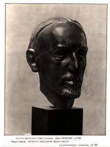 Roma - Seconda Quadriennale d'Arte Nazionale. Quirino Ruggeri, ritratto dell'Arch. Giulio Arata, testa in bronzo.