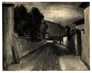 Pompeo Borra, La strada, olio su tavola (1914).