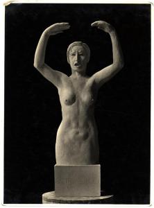 Bergamo (?). Nino Galizzi, Canto epico, studio per un monumento a un poeta, scultura in gesso.