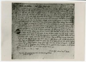 Modena - Archivio di Stato. Lettera di Francesco del Cossa, inchiostro su carta (datata 25 marzo 1470).