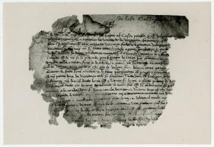 Modena - Archivio di Stato. Frammento di lettera di Baldassarre d'Este, inchiostro su carta (datata 1493).