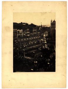 Firenze - Piazza Santa Croce - Cerimonia per l'inaugurazione del monumento a Dante Alighieri