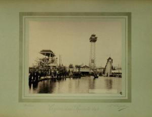 Milano - Esposizioni Riunite del 1894 - Parco Sempione - Tobogga e Torre Stiegler - Luftbann