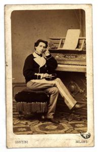 Ritratto maschile - Conte Carlo Sinibaldi (?) in uniforme al pianoforte
