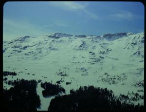 Santa Caterina Valfurva. Cresta Corbetta. Neve. Comprensorio sciistico.Veduta aerea.