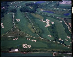 Solbiate Olona. Golf Club Le Robinie. Campi da golf. Veduta aerea.
