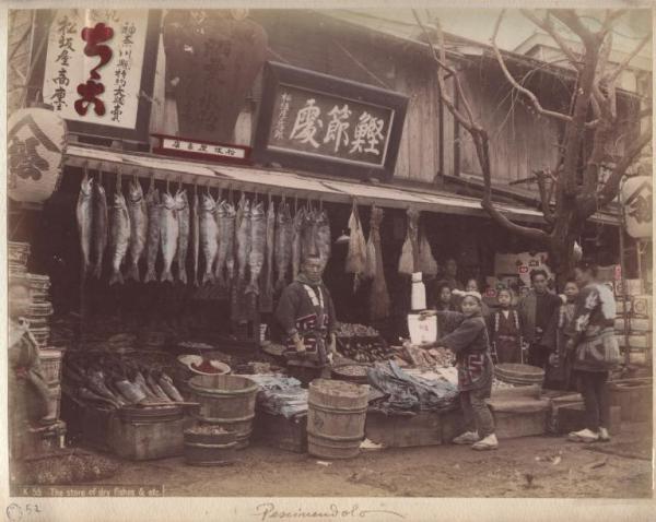 Giappone - Scena di genere giapponese - Venditore di pesce - "Shokunin zokushi"