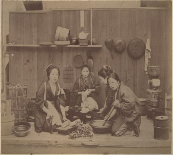 Giappone - Scena di genere giapponese - Donne in cucina - "Bijin" - "Nichijou seikatsu"