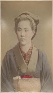 Ritratto femminile - Donna giapponese in Kimono e Shimada - Kuroto - "Bijin"