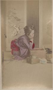 Giappone - Scena di genere giapponese - Giovane donna giapponese in interno tradizionale - "Bijin" - "Nichijou seikatsu"