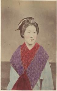 Ritratto femminile - Donna giapponese in kimono - Kuroto - "Bijin"