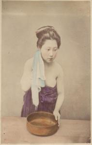 Ritratto femminile - Donna giapponese che si lava - "Bijin"