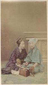 Ritratto femminile di gruppo - Donne giapponesi in kimono - "Bijin"