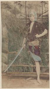 Ritratto maschile - Samurai - Giovane uomo giapponese con katana - "Fuzoku"