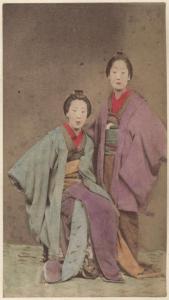 Ritratto femminile di gruppo - Due donne giapponesi in kimono - "Bijin"