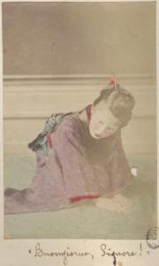 Ritratto femminile - Scena di genere giapponese - Giovane donna in kimono - "Bijin"