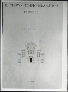 Pagina a stampa - Riproduzione dal volume Il nuovo Tempio Israelitico di Milano di Luca Beltrami e Luigi Tenenti - Frontespizio