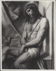 Dipinto - Cristo in passione e l'Angelo (particolare di Cristo) - Moretto - Brescia - Pinacoteca Tosio Martinengo